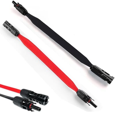 Pack van 2 Zonnepaneelkabels 35 cm - MC4 Compatibel met Stekker en Coupler