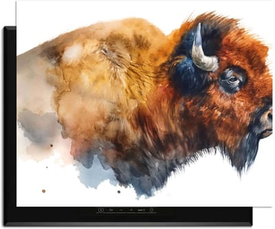 KitchenArt - Majestic Bison - Inductie Beschermer - 76x51.5 cm - Kookplaat Beschermer - Luxe Afdekplaat Inductieplaat - Anti-slip & Oprolbaar - Beschermmat Inductiekookplaat