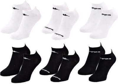 Kappa sneakersokken 6 paar black&white maat 39/42