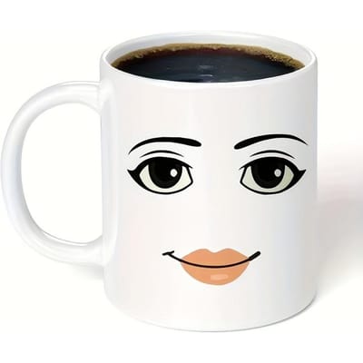 Grappig Vrouwengezicht Koffiemok Keramische Theemokken Waterbeker Perfect Creatief Nieuwigheid Verjaardagscadeau Idee Uniek en Stijlvol 11oz 1st 301-400ml black