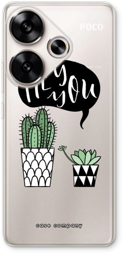 Case Company® - Hoesje geschikt voor Xiaomi Poco F6 hoesje - Hey you cactus - Soft Cover Telefoonhoesje - Bescherming aan alle Kanten en Schermrand