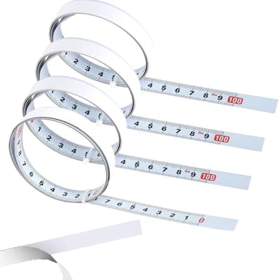 Dailygoods- Meetband Zelfklevend - 4-delige Set - Koolstofstaal - Nauwkeurige Meting - 1m tot 2m - Buig- en Slijtvast - Meetlint