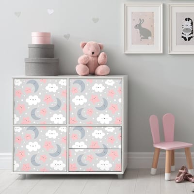 Kindermeubelsticker met wolken en sterrenhemel, 40 x 60 cm