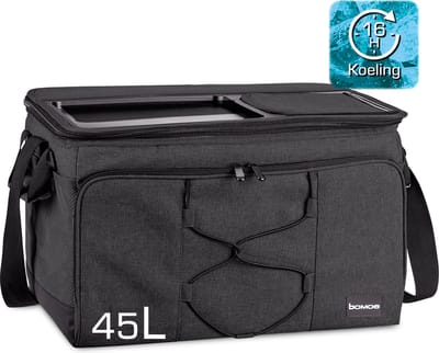 bomoe KT43 Opvouwbare Koeltas Antracite 45l Koelbox voor Onderweg 43x32x28 cm Picknicktas voor Barbecues Festivals