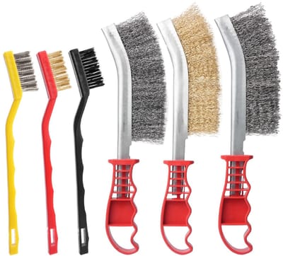 Set van 6 Draadborstels voor Schoonmaken: RVS en Messing Borstels voor Roestverwijdering en Onderhoud