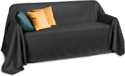 Luxe Suedine Plaid 210 x 280 cm Slaapbank en Stoelhoezen Antraciet