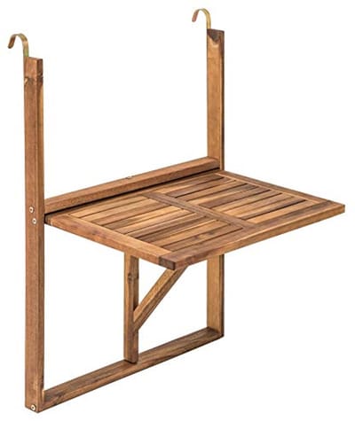 Balkonhangtafel - Klaptafel - Genieten op balkon - Ruimtebesparend ontwerp - 60 x 40 cm - Houtkleur