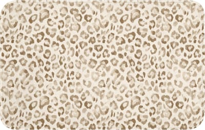 Badmat 80x50 cm - Antislip - Luipaard - Klassiek - Beige - Badmatten voor badkamer - Badkamermat - Douchemat - Badkamer mat