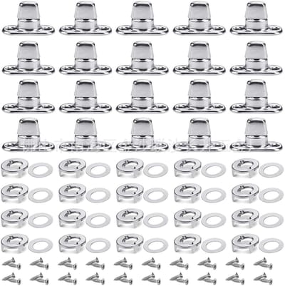 20 sets twist closure for round eyes sail – Robust zinc alloy closure, durable twist closure for oval eyes & sail attachment, ideal for boat awnings & tarpaulins