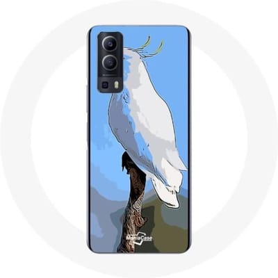 Vivo Y72 hoesje Kaketoe Papegaaien Witte Vogels wit