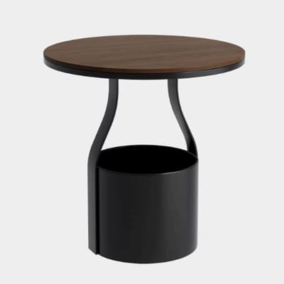 Bijzettafel met opbergruimte - Opbergtafel - Woonkamer Organisatie - Dubbele opbergfunctie - 50x50x45 cm - Walnoot