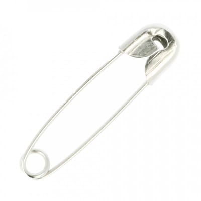12 veiligheidsspelden 4 cm - rvs nikkel - zilver - koh i noor - 40 x 95mm