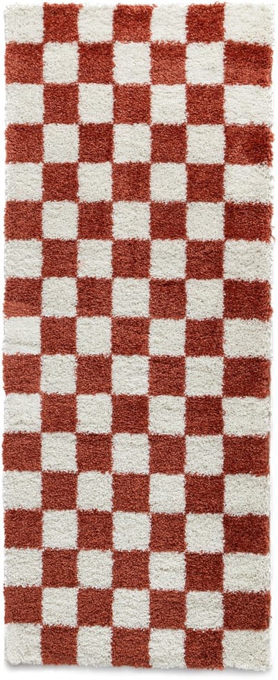 Checkerboard loper - Check ivoor/koraal 80x200