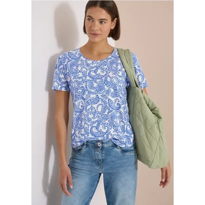 Shirt met ronde hals en patroon