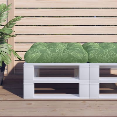 vidaXL - Palletkussen - bladpatroon - 58x58x10 - cm - oxford - stof