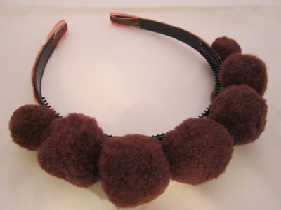 ZoeZo Design - Diadeem - haarband - Pompom Bruin - one size - kinderen