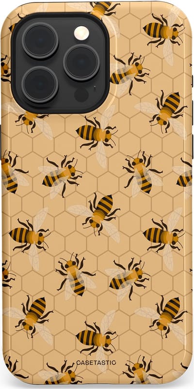 Casetastic Hoesje Geschikt voor Apple iPhone 15 Pro Max Magsafe - Stijlvolle Beschermende Duo-layer Case - Zomer Bijen Look