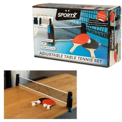 SportX Tafeltennisnet 160cm met 2 batjes en 2 ballen Tafeltennis/Pingpong