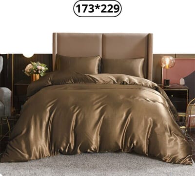 Livano Satijnen Dekbedovertrek - Fleece Dekbedovertrek - Pluche - Dekbed - Deken - Inclusief Kussens - Koffie 179x229cm