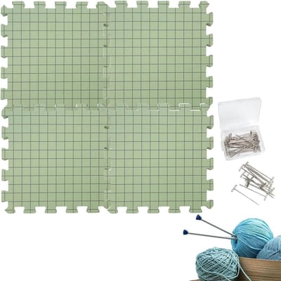 Spanmatten Set - Blokkeermaten Haken - Handwerken Precisie - Waterdicht Schuim - 4 stuks 32x32cm - Groen