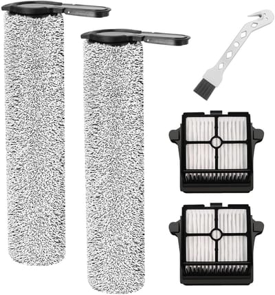 Dailygoods- Borstelroller vervangende onderdelen - 2 Borstelrollen - 2 Filters - 1 Reinigingsborstel - Geschikt voor Tineco Floor One S7 - Hoogwaardige kwaliteit - Reinigeraccessoires