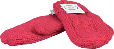 Dames Wanten - Gebreid met Fleece Binnenin - One Size - Framboos