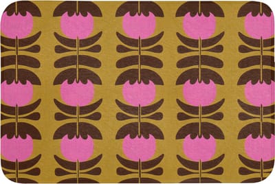 WC mat 90x60 cm - Antislip - Abstract - Bloemen - Roze - Toiletmat - Vloermat - Douchemat - Toilet tapijt - Toiletmatten