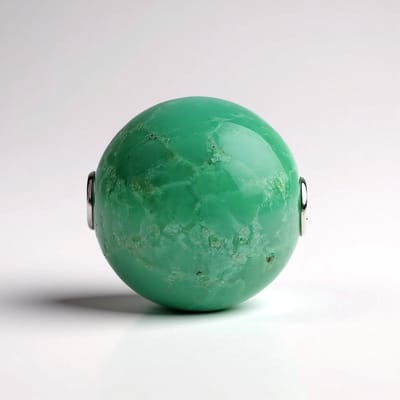 Cavill - 925 Sterling Zilver Gerhodineerde Hanger - 49 ct Ronde Chrysopraas uit Australië - Moderne Zilveren Sieraden voor Dames