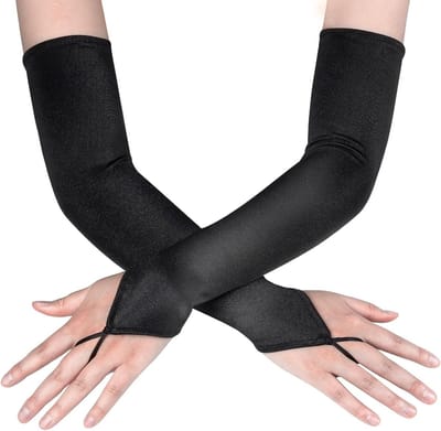 Elegante Vingerloze Satijnen Handschoenen tot de Elleboog in 1920s Stijl voor Dansfeesten, Bruiloften en Cosplay