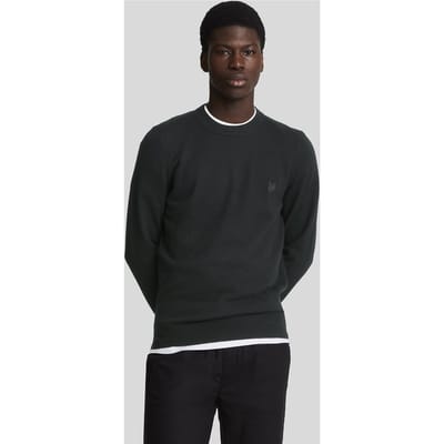 Lyle & Scott Tonal Eagle Lambswool Crew Neck Jumper Jet Black Taglia: XXL | Maglioni a maglia Outlet | Uomo | Nero