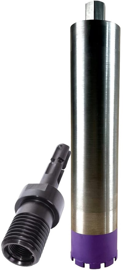 Diamantboorkroon 1 1/4 inch opname, nuttige lengte 400mm, dozenboorder voor beton | Ø 102mm & SDS Max-adapter