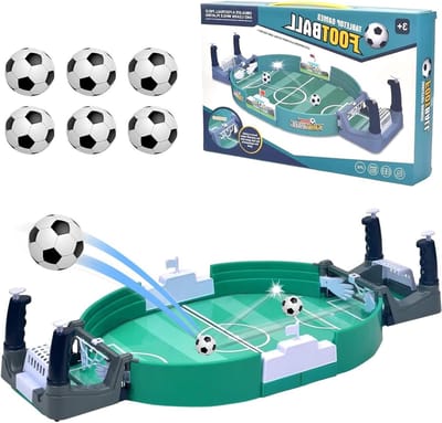 Mini Tafelvoetbal Spel met 6 Voetballen - Interactief Gezinsvermaak voor Binnen, Perfecte Cadeaus voor Kinderen en Volwassenen, Ideaal voor Feestjes en Verjaardagen