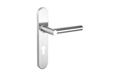 Lavuzo deurkruk Grosetto RVS met afgerond schild PC72 | Per set | Deurklink met schild