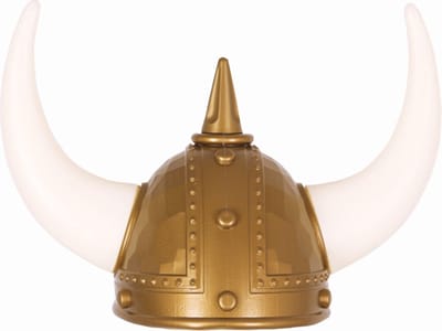 Faram Party Gouden Vikingen verkleed helm met hoorns - volwassenen - pvc - carnaval