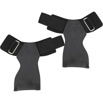 Rubber Anti-Slip Gym Handschoenen Grips Pull Up Training Halter Dumbbell Gewichtheffen Grip Pads(M ) black