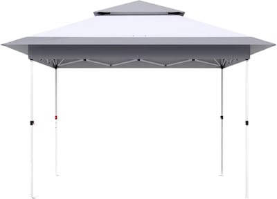 Gazebo Vaylen - Pergola - Paviljoen - Partytent - Strandtent - Voor Terras, Feest en Achtertuin - 3,6x3,6m - Lichtgrijs