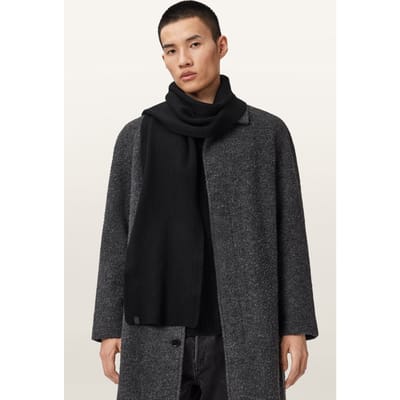 AllSaints Iggy Scarf Black Size: OS | Scarves & Gloves Outlet | Heren | Zwart