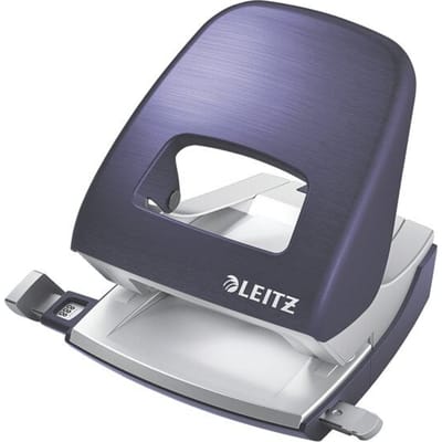 Leitz Style Metalen Kantoor Perforator - Perforeert Tot 30 Vel - Voor Mappen En Ringbanden - Titanium Blauw - Ideaal Voor Thuiskantoor/Thuiswerkplek
