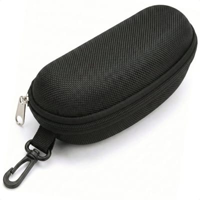 Techidna® - Brillenkoker met Rits en Clip - Zwart - Voor Zonnebril & Leesbril