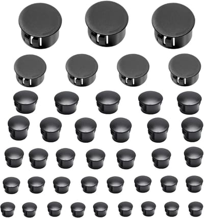 Set van 170 Zwarte Boorgaten Doppen 5/6/8/10/13/19/25mm - Schroefdoppen voor Keuken, Meubels en Doe-Het-Zelf Projecten, Plastic Gaatjes Stoppen, Clip Doppen