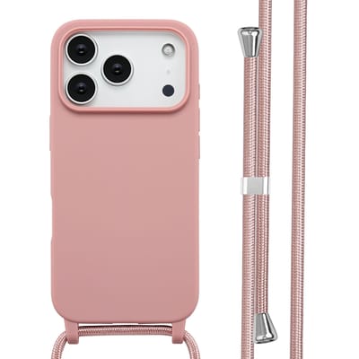 imoshion Hoesje - Geschikt voor Apple iPhone 17 Pro - Siliconen hoesje met koord - Sand Pink