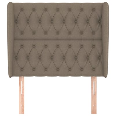 vidaXL - Hoofdbord - met - randen - 103x23x118/128 - cm - stof - taupe