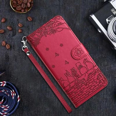 Portemonnee Kat Embossed Kaartsleuf Magnetische Flip Lederen Hoesje Voor iPhone 16 Pro Max 15 Plus 14 13 Mini 12 11 SE X XS Max XR 8 7 iPhone 15