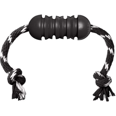 Kong Exterme Dental met Touw - Zwart Wit - 12 x 5 x 5 cm