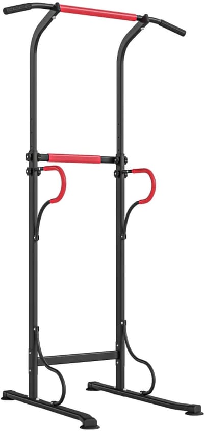 Multifunctioneel Trainingsstation - Power Toren - Dip Station met Optrekstang & Zuignappen - Pull Up Station - In hoogte verstelbare - Krachtstations - Homegym - Fitnessstation - Thuisgym - Thuis Fitness & Krachttraining