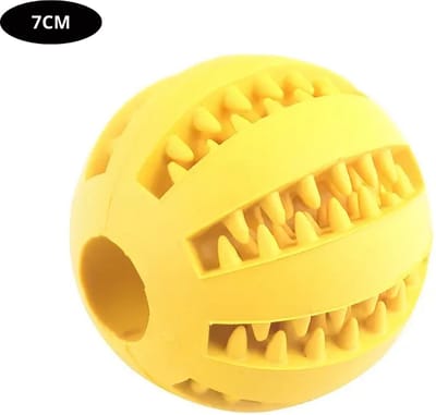 Livano Honden Speelgoed - Hond - Speelgoed - Dog Toy - Hondenbal - Snacks - Geel 7cm