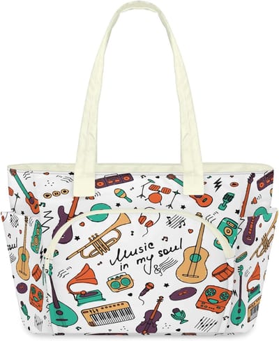 Muziekinstrumenten Draagtas - Handtas Puffer Tote - Reizen Werk Gym - Gewatteerd Polyester Katoen