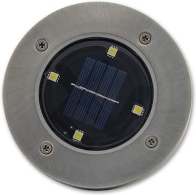 Solar 4 LED grondspot - 0,4 Watt - koud wit - schemersensor - set 4 stuks