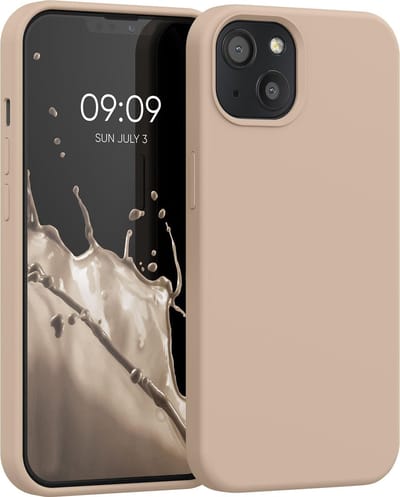 kwmobile telefoonhoesje geschikt voor Apple iPhone 13 - Hoesje met siliconen coating - Smartphone case in parelmoer