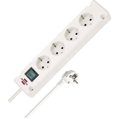 Brennenstuhl 1150650124 Stekkerdoos met schakelaar Wit Randaarde stekker 1 stuk(s)